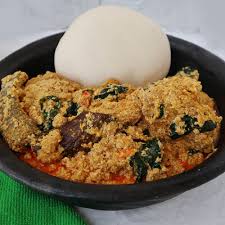 Egusi soup, swallow with chicken 